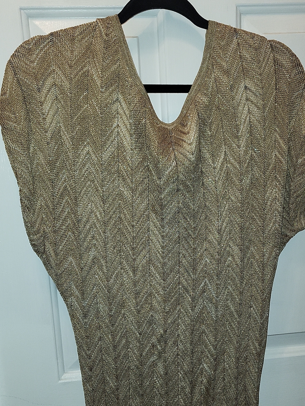 INC International Concepts Shimmery Gold Knit Top